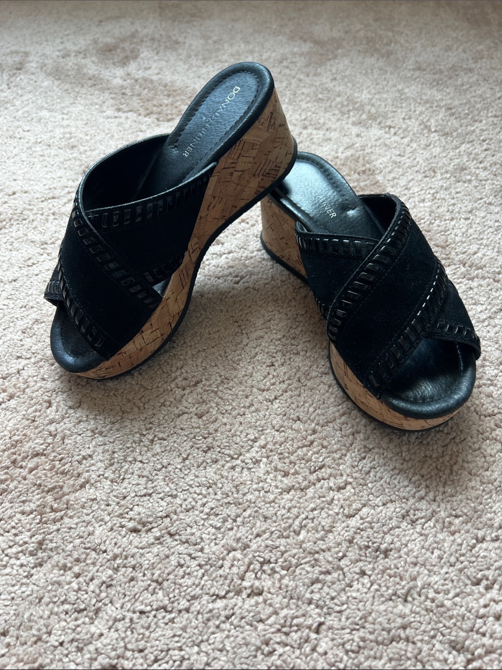 Donald J. Pliner Savee Leather with Cork Wedge Slide Sandals